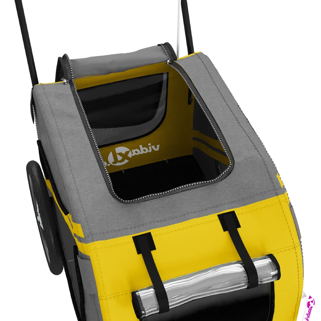 Hondenfietstrailer oxford stof en ijzer geel en zwart is nu te koop bij PeponiXL, paradijselijk wonen!