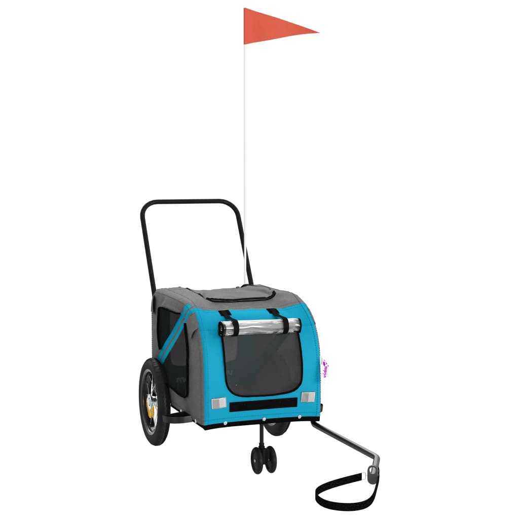 Hondenfietstrailer oxford stof en ijzer blauw en zwart is nu te koop bij PeponiXL, paradijselijk wonen!