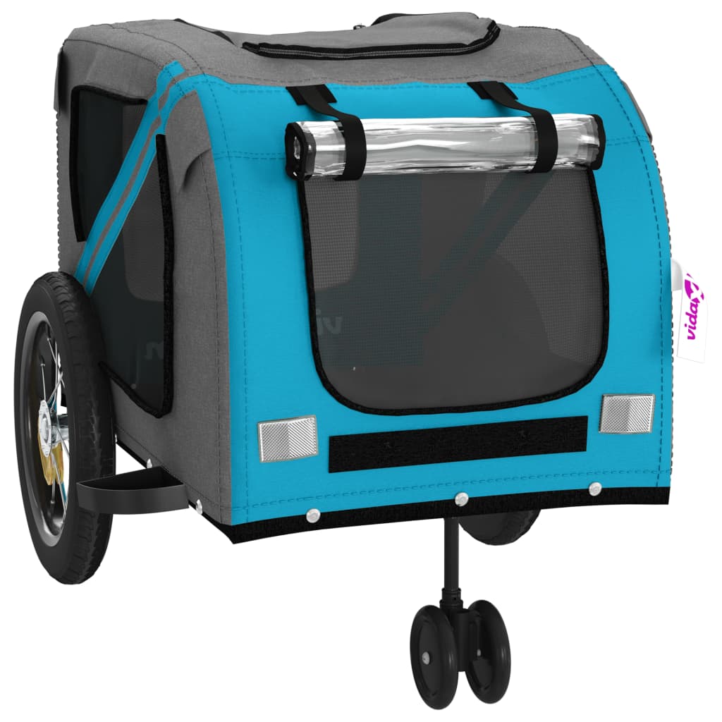 Hondenfietstrailer oxford stof en ijzer blauw en zwart is nu te koop bij PeponiXL, paradijselijk wonen!