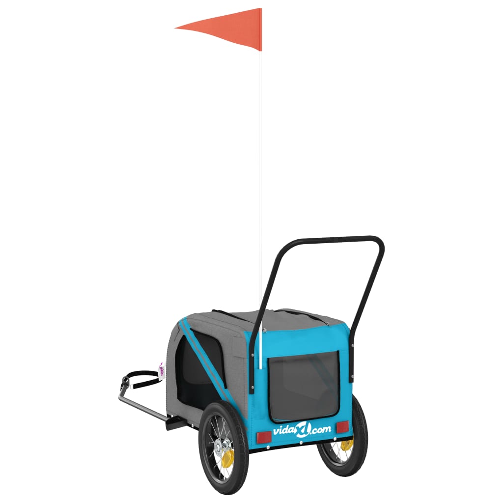 Hondenfietstrailer oxford stof en ijzer blauw en zwart is nu te koop bij PeponiXL, paradijselijk wonen!