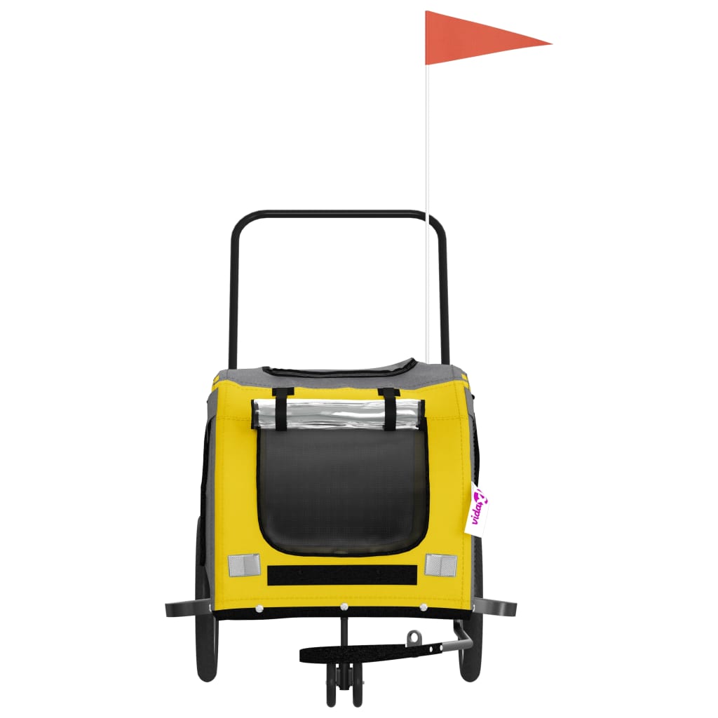 Hondenfietstrailer oxford stof en ijzer geel en grijs is nu te koop bij PeponiXL, paradijselijk wonen!