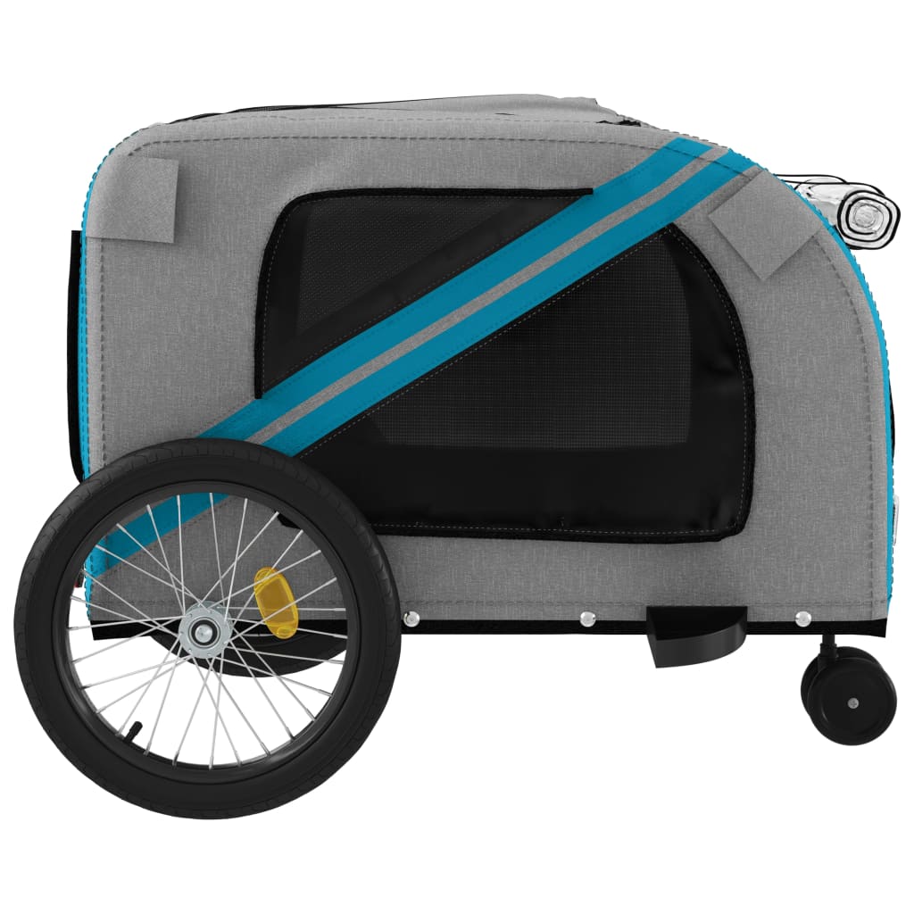 Hondenfietstrailer oxford stof en ijzer blauw en grijs is nu te koop bij PeponiXL, paradijselijk wonen!