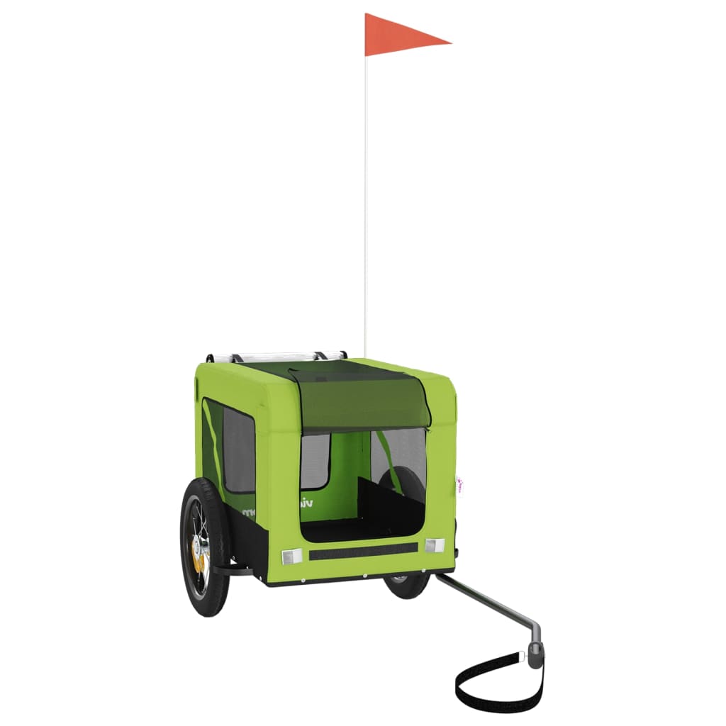Hondenfietstrailer oxford stof en ijzer groen en zwart is nu te koop bij PeponiXL, paradijselijk wonen!