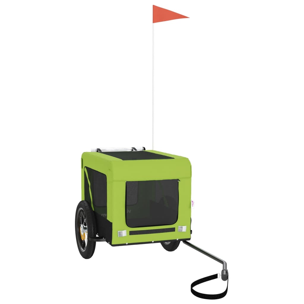Hondenfietstrailer oxford stof en ijzer groen en zwart is nu te koop bij PeponiXL, paradijselijk wonen!