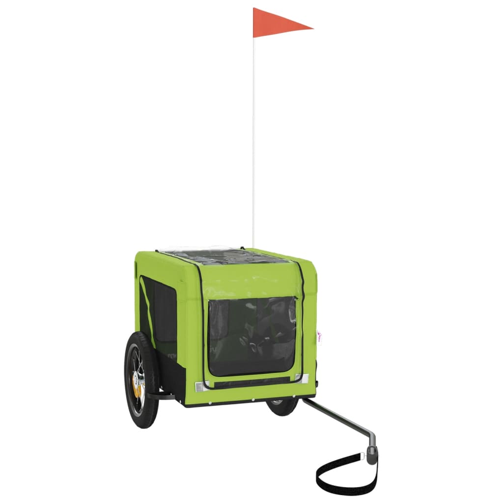 Hondenfietstrailer oxford stof en ijzer groen en zwart is nu te koop bij PeponiXL, paradijselijk wonen!