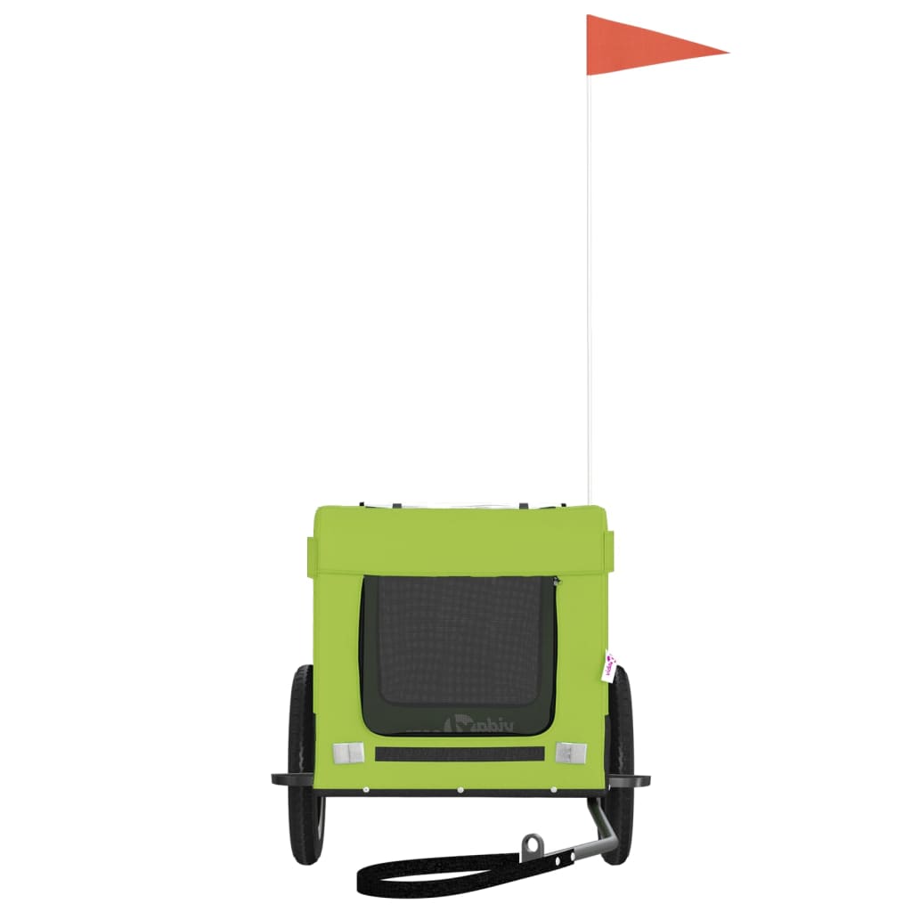 Hondenfietstrailer oxford stof en ijzer groen en zwart is nu te koop bij PeponiXL, paradijselijk wonen!