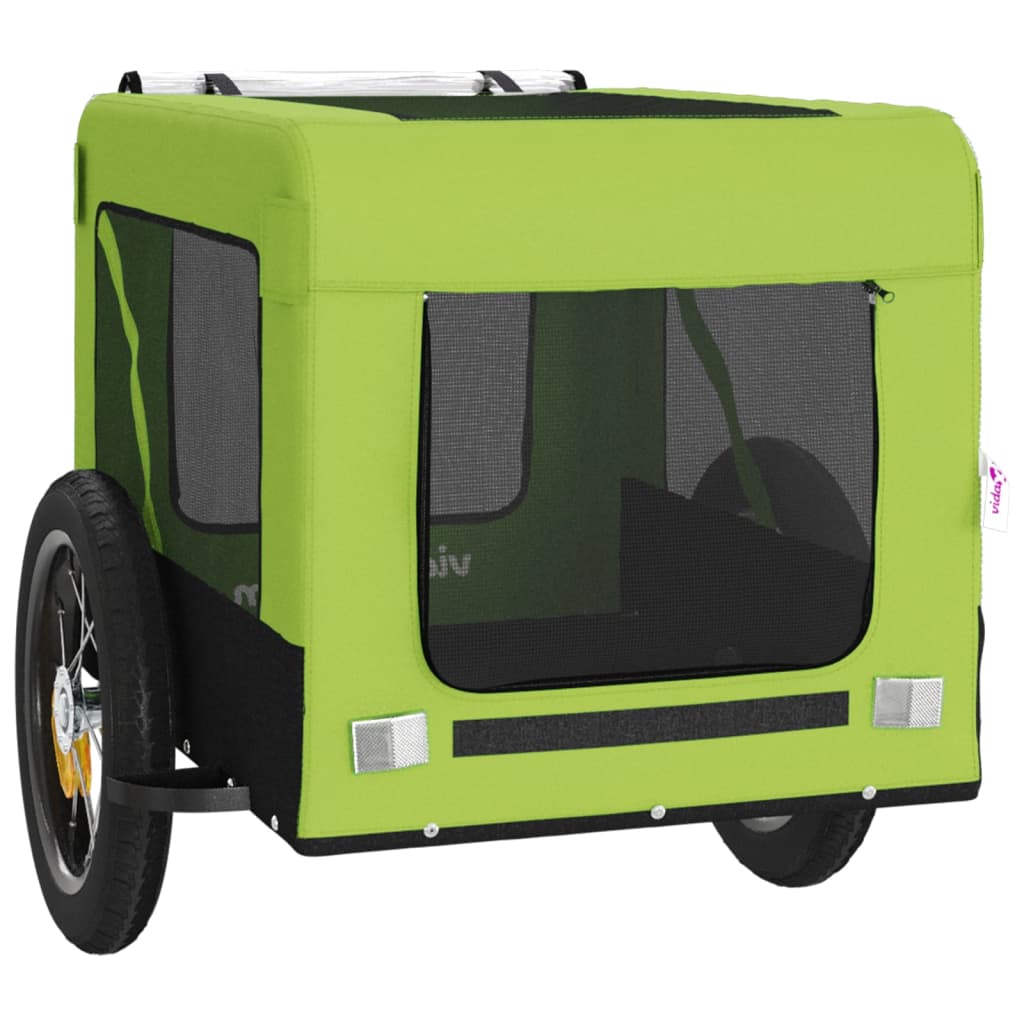 Hondenfietstrailer oxford stof en ijzer groen en zwart is nu te koop bij PeponiXL, paradijselijk wonen!