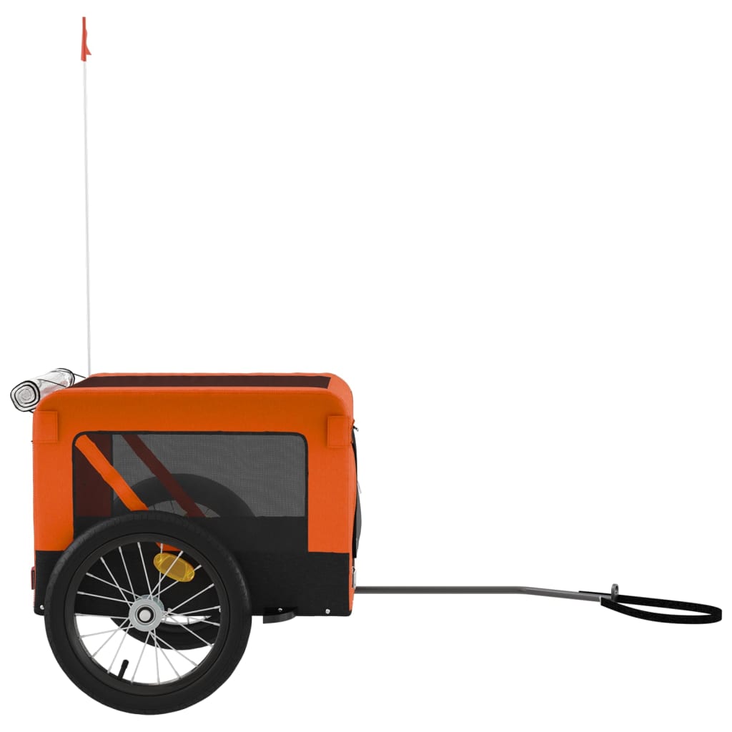 Hondenfietstrailer oxford stof en ijzer oranje en zwart is nu te koop bij PeponiXL, paradijselijk wonen!