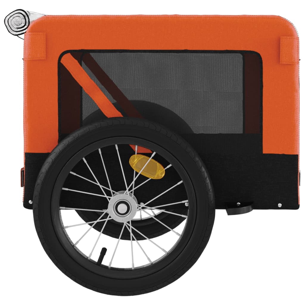 Hondenfietstrailer oxford stof en ijzer oranje en zwart is nu te koop bij PeponiXL, paradijselijk wonen!
