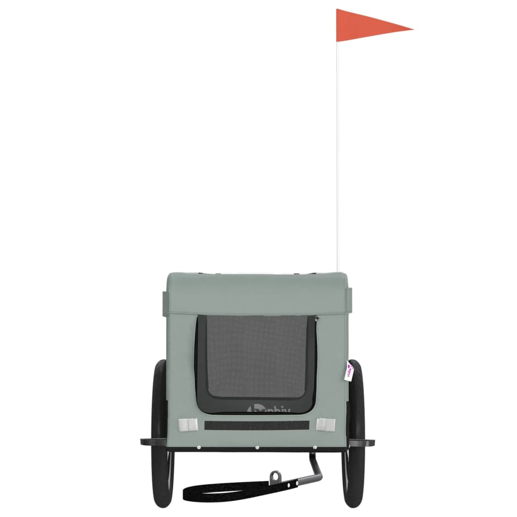 Hondenfietstrailer oxfordstof en ijzer grijs en zwart is nu te koop bij PeponiXL, paradijselijk wonen!