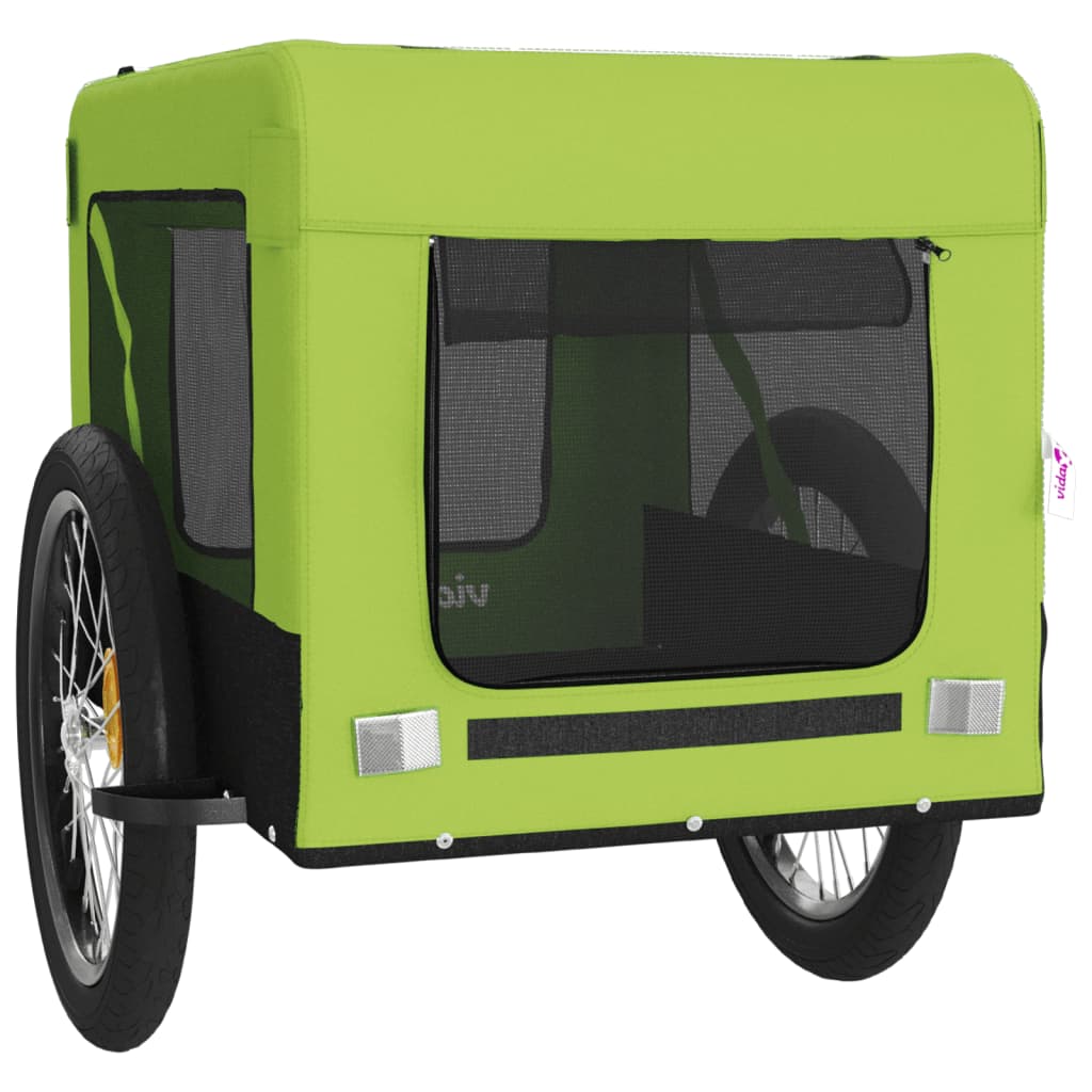 Hondenfietstrailer oxford stof en ijzer groen en zwart is nu te koop bij PeponiXL, paradijselijk wonen!