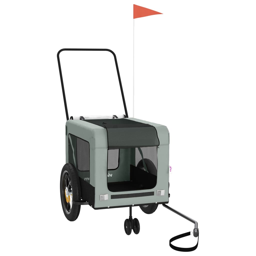 Hondenfietstrailer oxford stof en ijzer grijs en zwart is nu te koop bij PeponiXL, paradijselijk wonen!