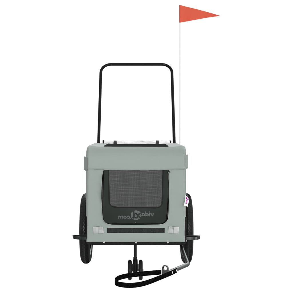 Hondenfietstrailer oxford stof en ijzer grijs en zwart is nu te koop bij PeponiXL, paradijselijk wonen!