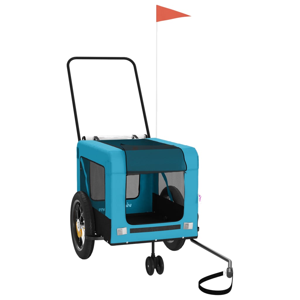 Hondenfietstrailer oxford stof en ijzer blauw en zwart is nu te koop bij PeponiXL, paradijselijk wonen!
