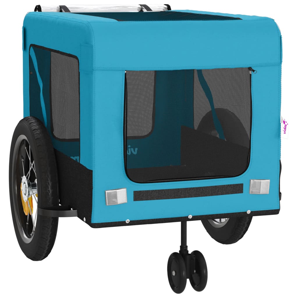 Hondenfietstrailer oxford stof en ijzer blauw en zwart is nu te koop bij PeponiXL, paradijselijk wonen!