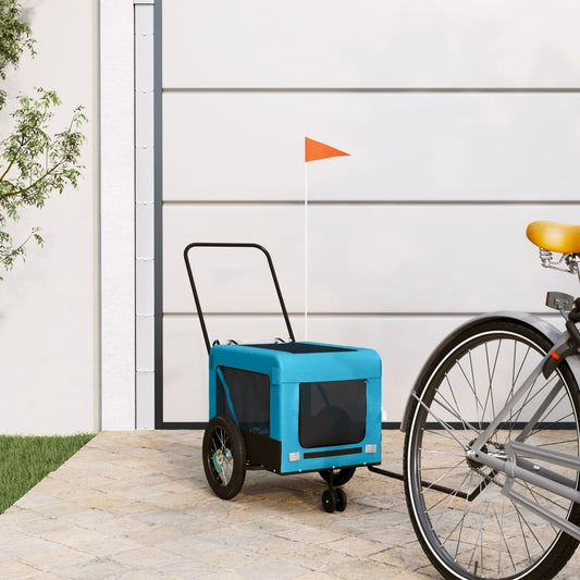 Hondenfietstrailer oxford stof en ijzer blauw en zwart is nu te koop bij PeponiXL, paradijselijk wonen!