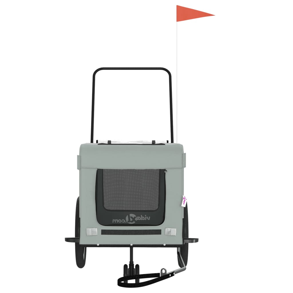Hondenfietstrailer oxford stof en ijzer grijs en zwart is nu te koop bij PeponiXL, paradijselijk wonen!