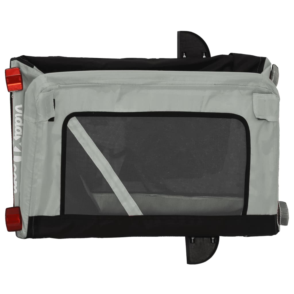 Hondenfietstrailer oxford stof en ijzer grijs en zwart is nu te koop bij PeponiXL, paradijselijk wonen!