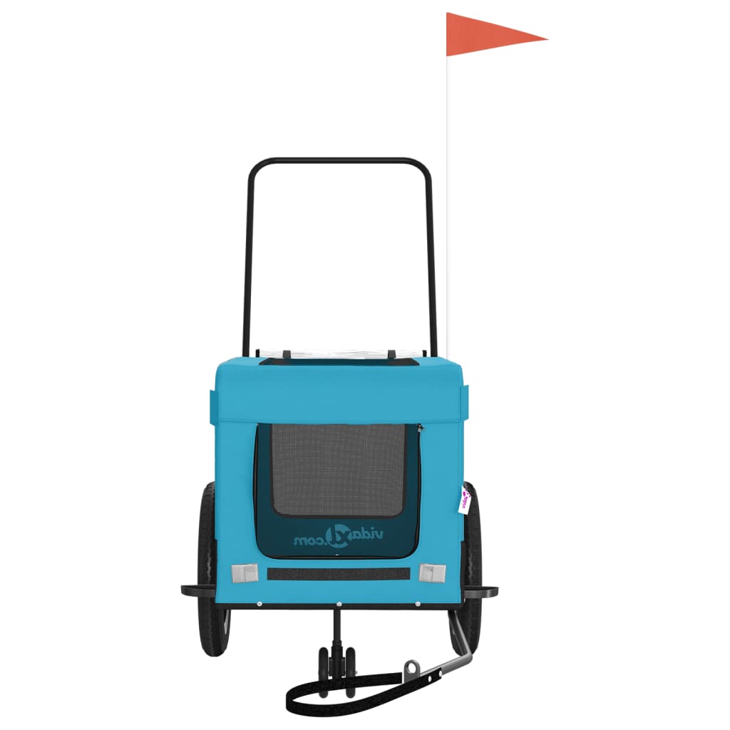 Hondenfietstrailer oxford stof en ijzer blauw en zwart is nu te koop bij PeponiXL, paradijselijk wonen!