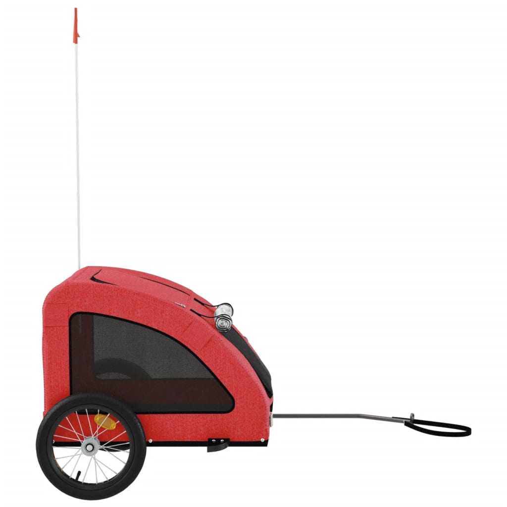 Hondenfietstrailer oxford stof en ijzer rood is nu te koop bij PeponiXL, paradijselijk wonen!