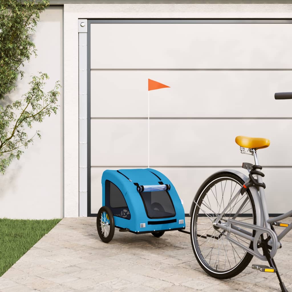 Hondenfietstrailer oxford stof en ijzer blauw is nu te koop bij PeponiXL, paradijselijk wonen!