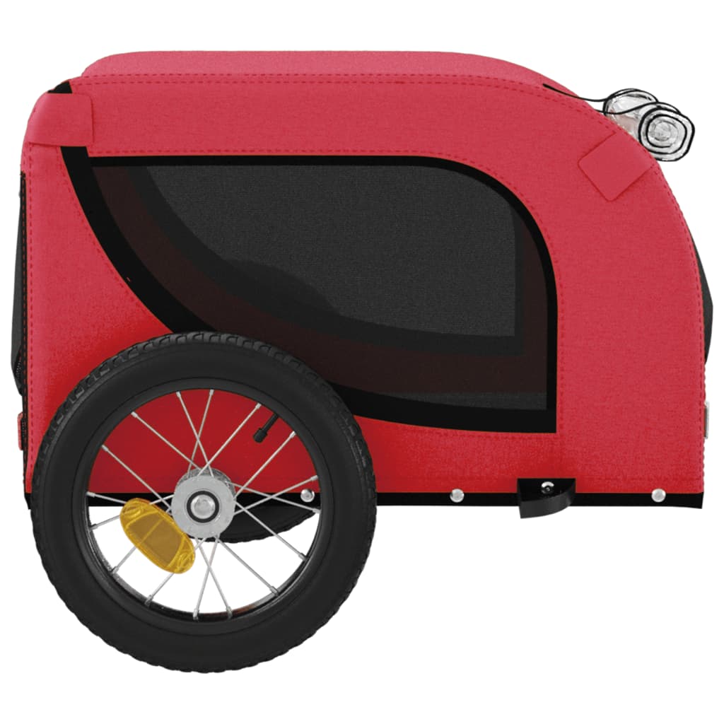 Hondenfietstrailer oxford stof en ijzer rood en zwart is nu te koop bij PeponiXL, paradijselijk wonen!