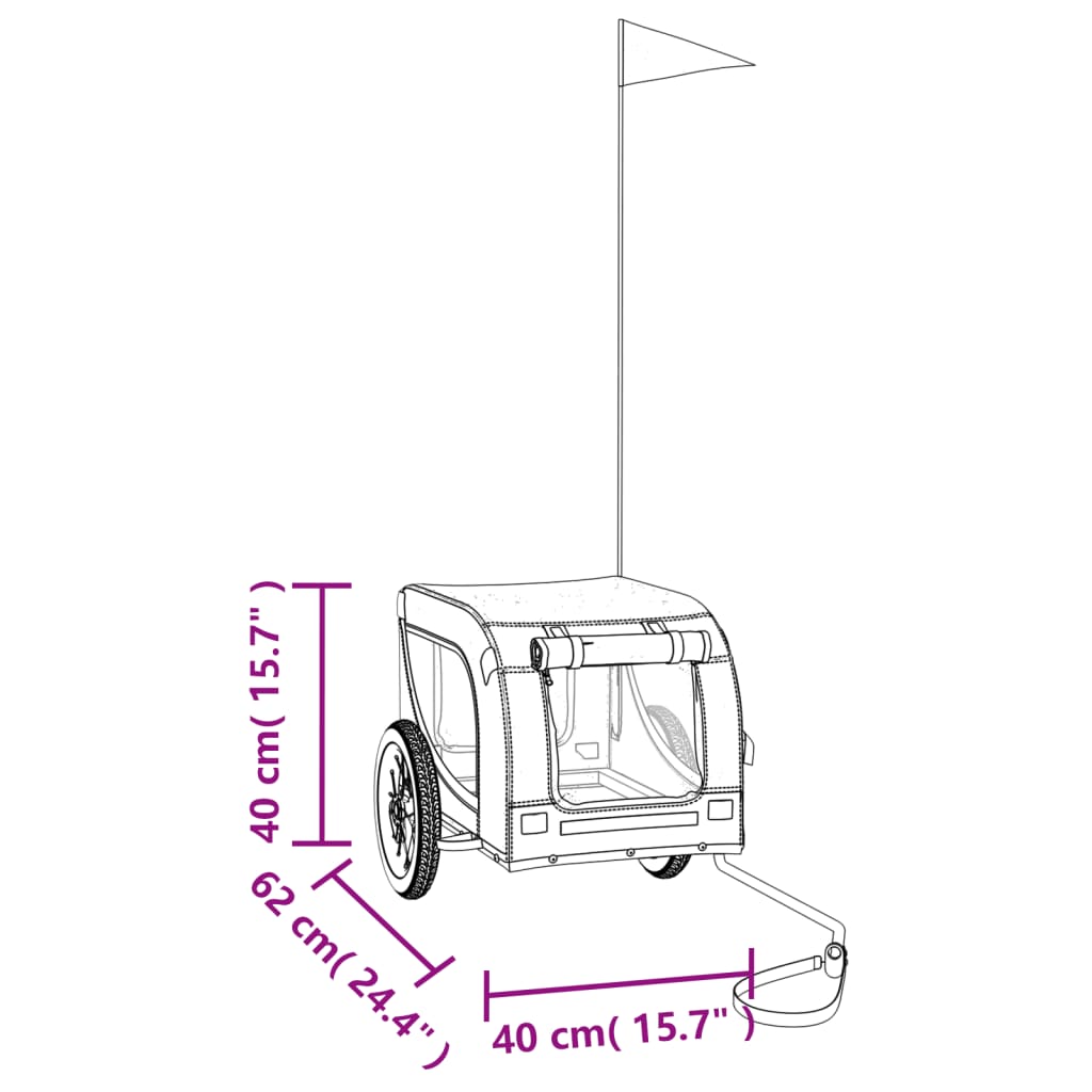 Hondenfietstrailer oxford stof en ijzer rood en zwart is nu te koop bij PeponiXL, paradijselijk wonen!