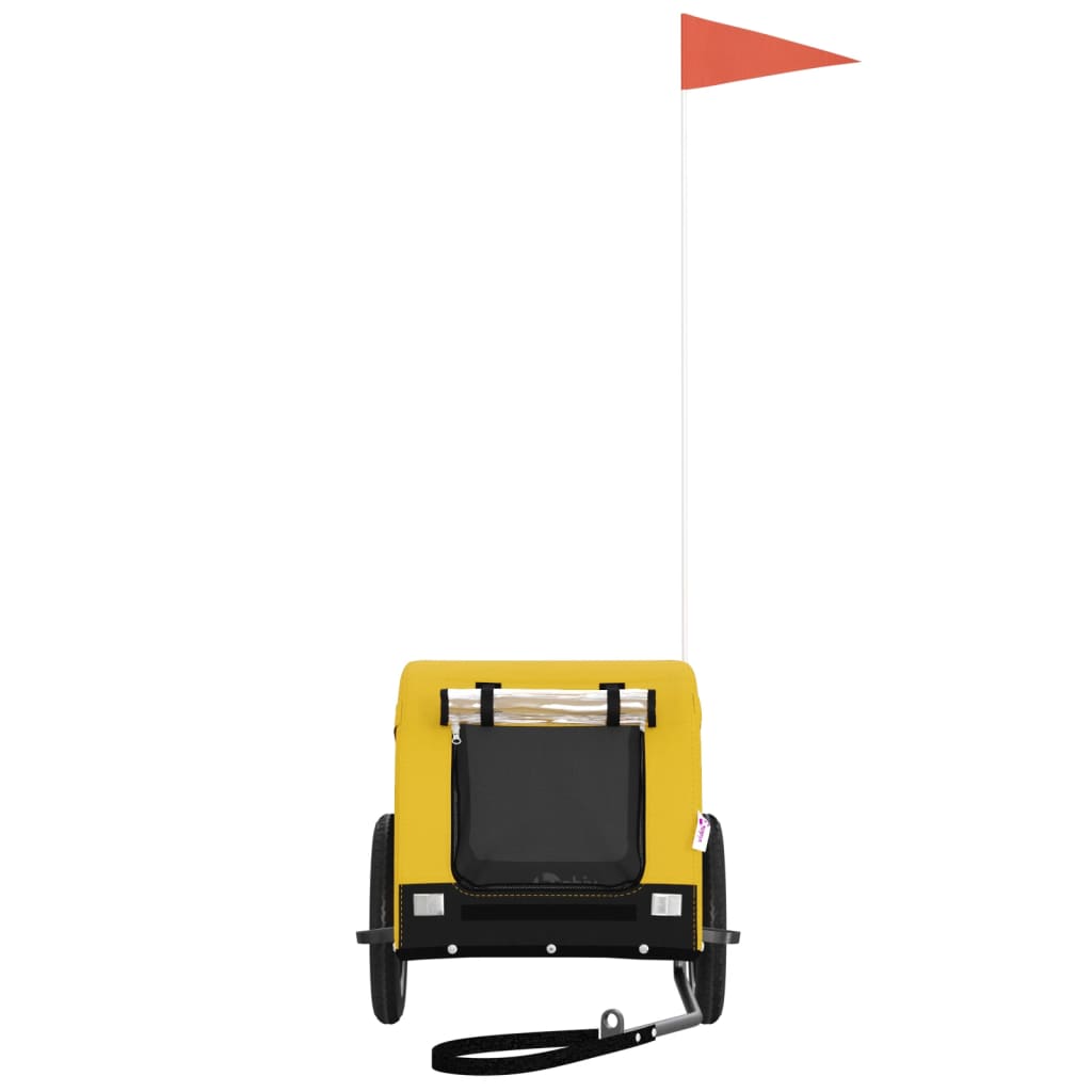 Hondenfietstrailer oxford stof en ijzer geel en zwart is nu te koop bij PeponiXL, paradijselijk wonen!