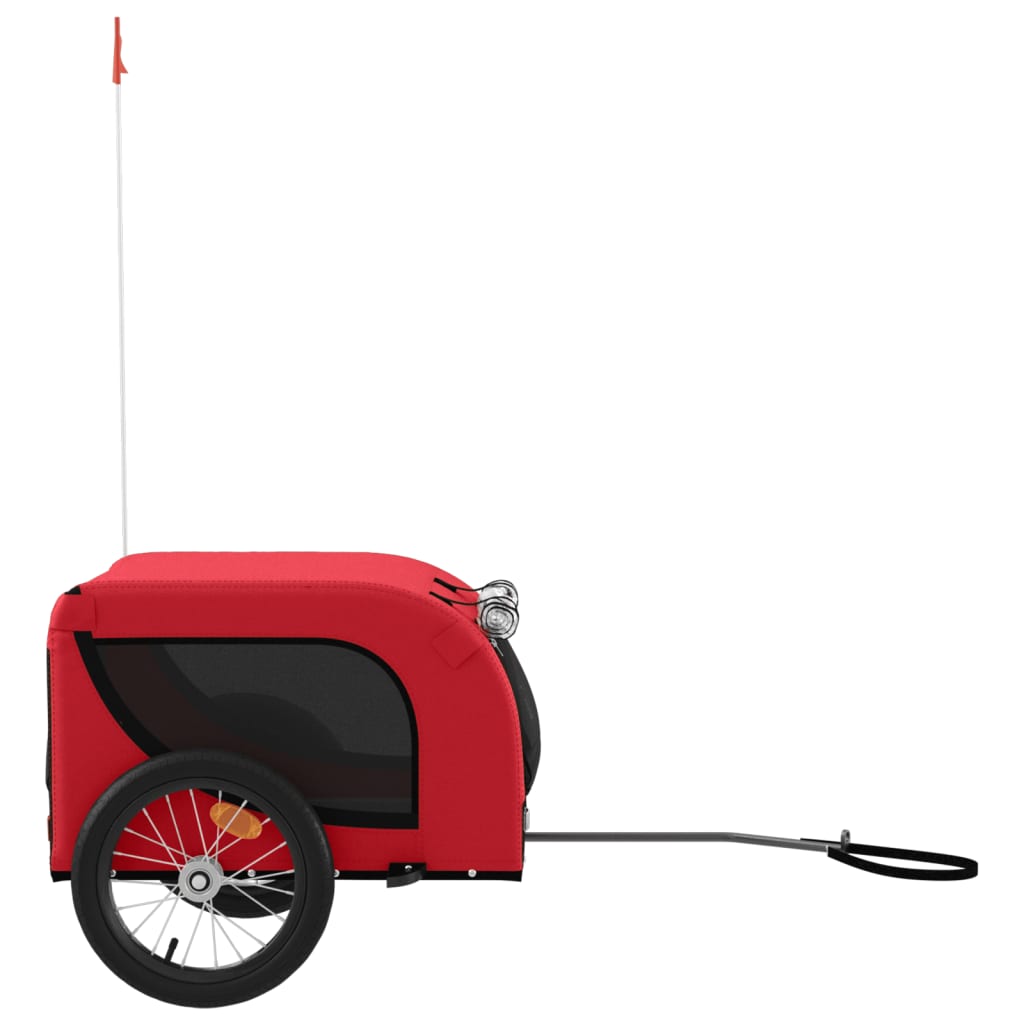 Hondenfietstrailer oxford stof en ijzer rood en zwart is nu te koop bij PeponiXL, paradijselijk wonen!