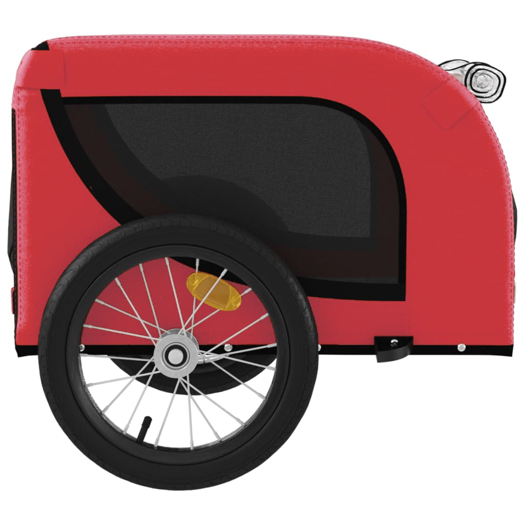 Hondenfietstrailer oxford stof en ijzer rood en zwart is nu te koop bij PeponiXL, paradijselijk wonen!