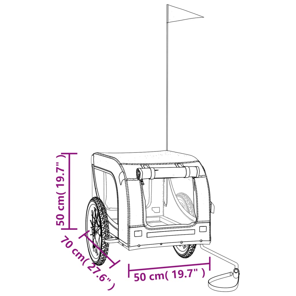 Hondenfietstrailer oxford stof en ijzer rood en zwart is nu te koop bij PeponiXL, paradijselijk wonen!