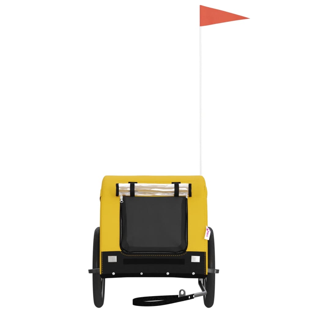 Hondenfietstrailer oxford stof en ijzer geel en zwart is nu te koop bij PeponiXL, paradijselijk wonen!