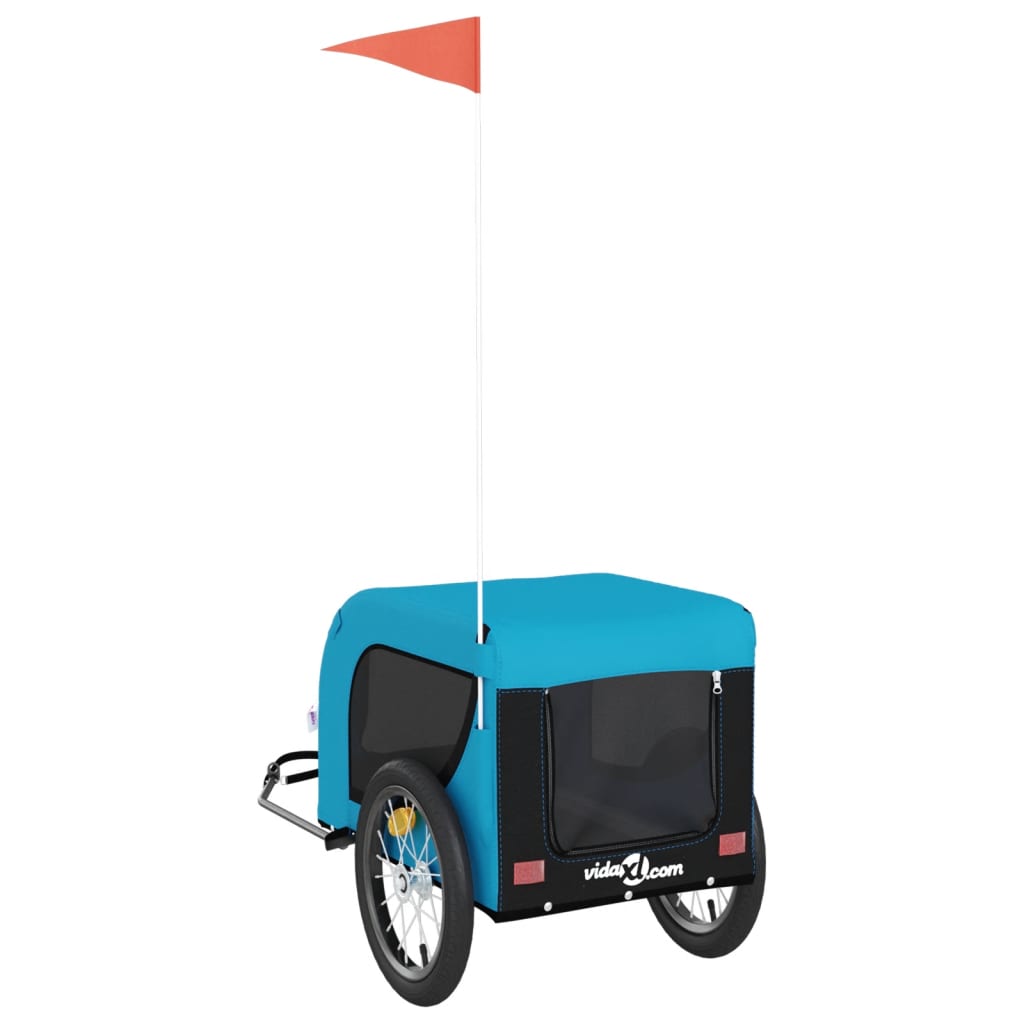 Hondenfietstrailer oxford stof en ijzer blauw en zwart is nu te koop bij PeponiXL, paradijselijk wonen!