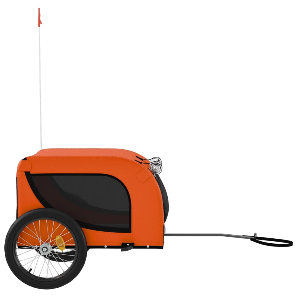 Hondenfietstrailer oxford stof en ijzer oranje en zwart is nu te koop bij PeponiXL, paradijselijk wonen!