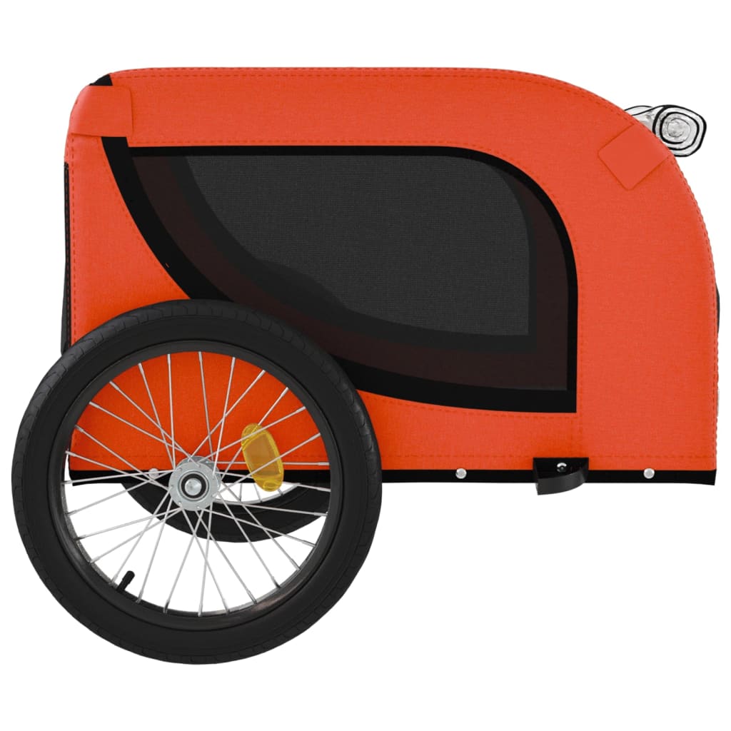 Hondenfietstrailer oxford stof en ijzer oranje en zwart is nu te koop bij PeponiXL, paradijselijk wonen!