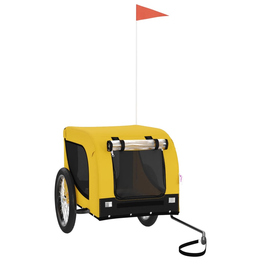 Hondenfietstrailer oxford stof en ijzer geel en zwart is nu te koop bij PeponiXL, paradijselijk wonen!