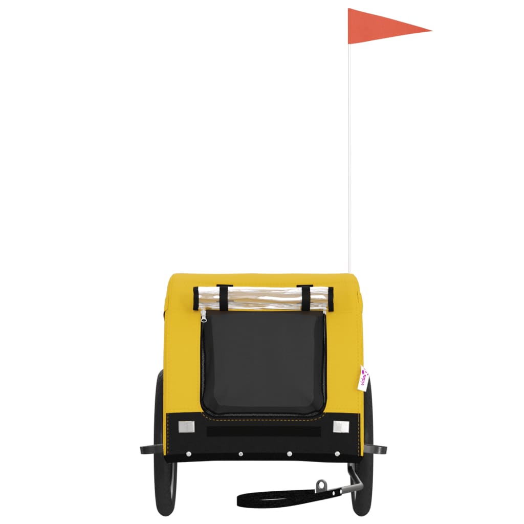 Hondenfietstrailer oxford stof en ijzer geel en zwart is nu te koop bij PeponiXL, paradijselijk wonen!