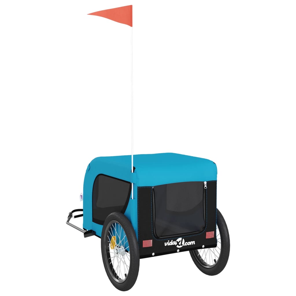 Hondenfietstrailer oxford stof en ijzer blauw en zwart is nu te koop bij PeponiXL, paradijselijk wonen!