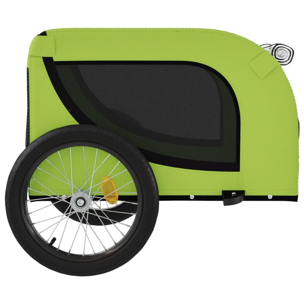 Hondenfietstrailer oxford stof en ijzer groen en zwart is nu te koop bij PeponiXL, paradijselijk wonen!