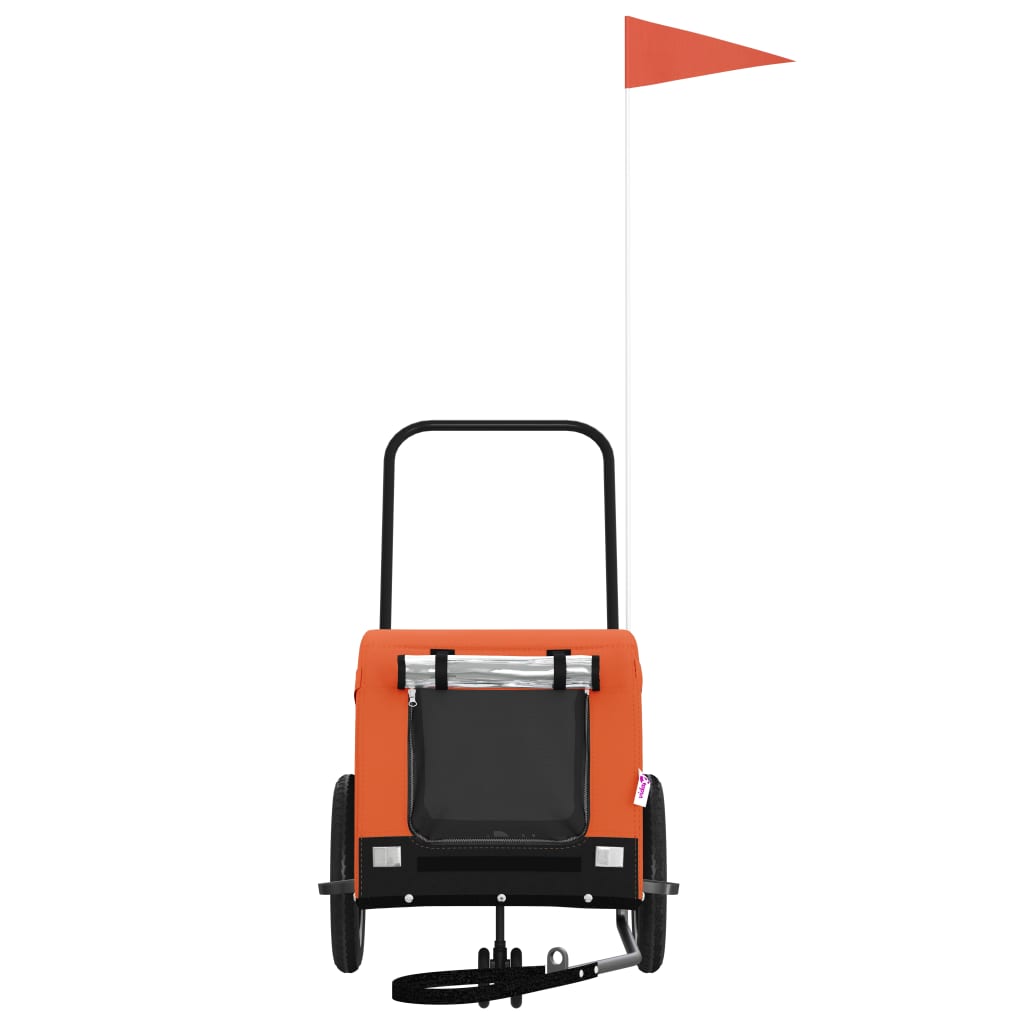 Hondenfietstrailer oxford stof en ijzer oranje en zwart is nu te koop bij PeponiXL, paradijselijk wonen!