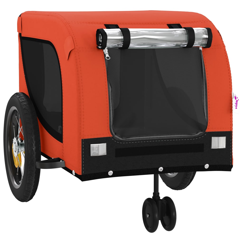 Hondenfietstrailer oxford stof en ijzer oranje en zwart is nu te koop bij PeponiXL, paradijselijk wonen!