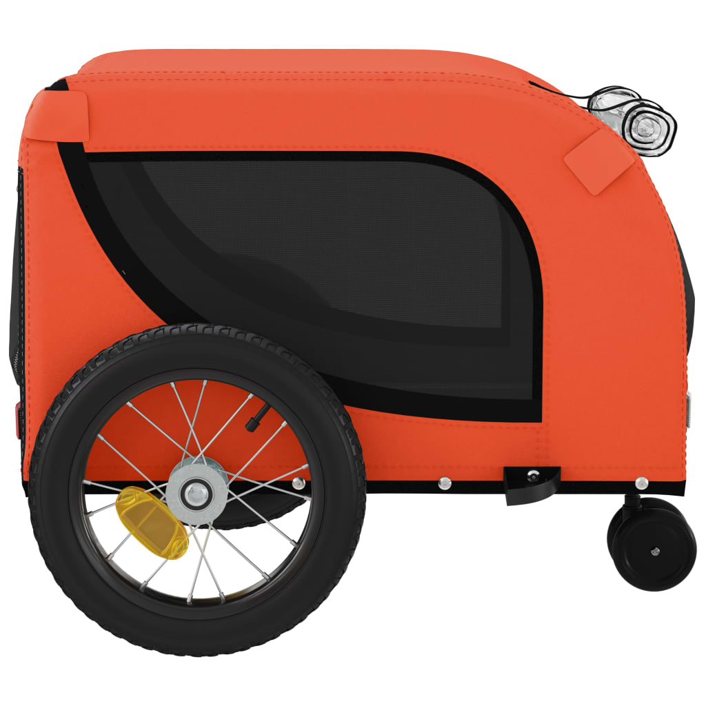Hondenfietstrailer oxford stof en ijzer oranje en zwart is nu te koop bij PeponiXL, paradijselijk wonen!