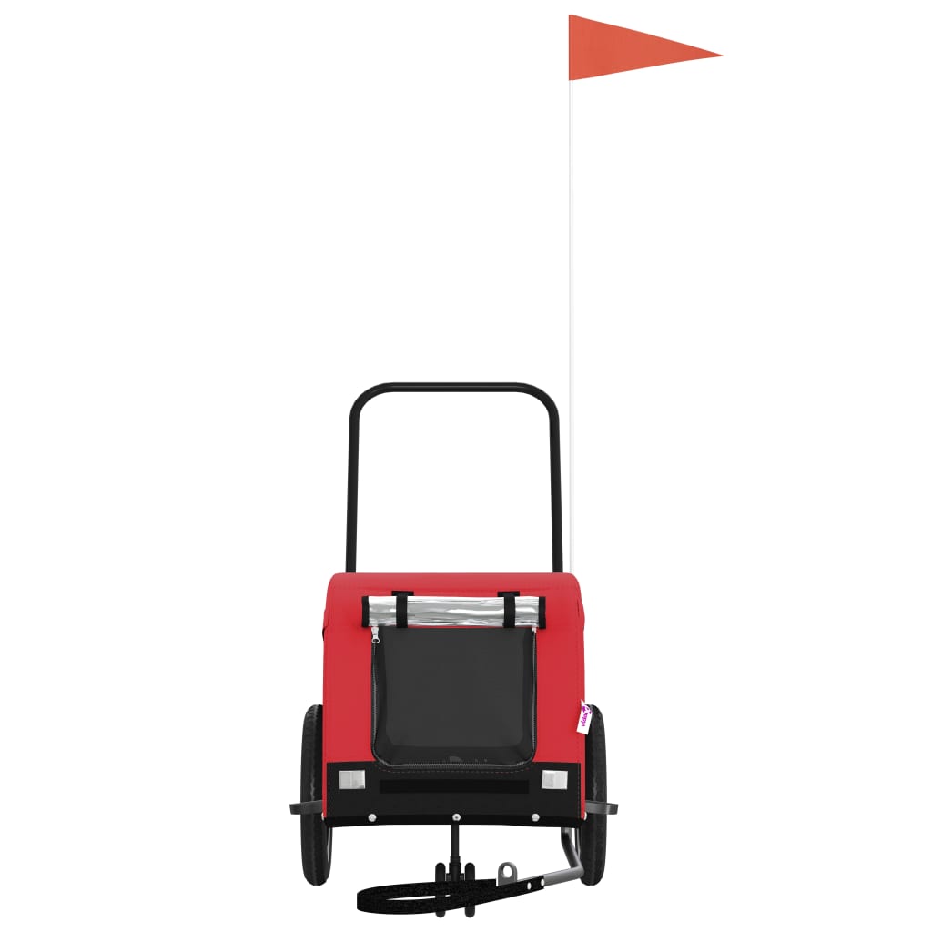 Hondenfietstrailer oxford stof en ijzer rood en zwart is nu te koop bij PeponiXL, paradijselijk wonen!
