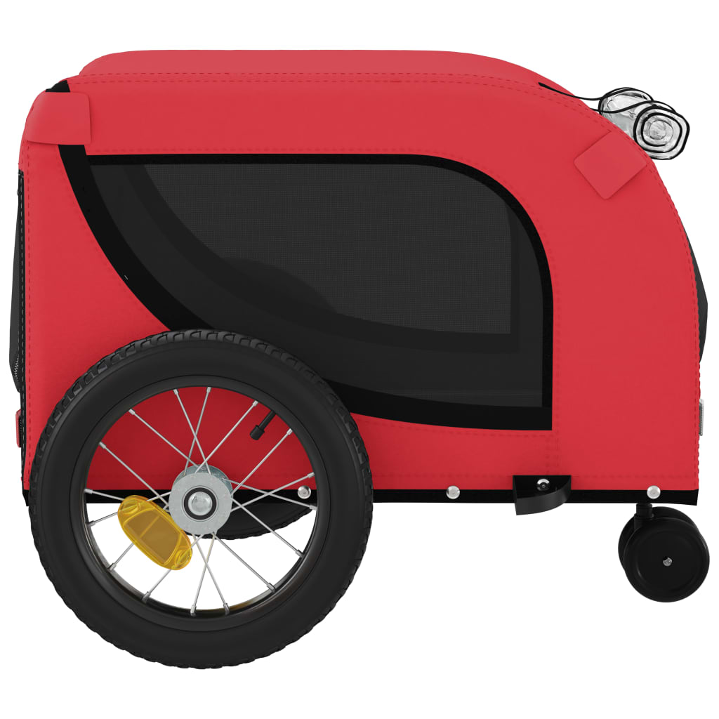 Hondenfietstrailer oxford stof en ijzer rood en zwart is nu te koop bij PeponiXL, paradijselijk wonen!