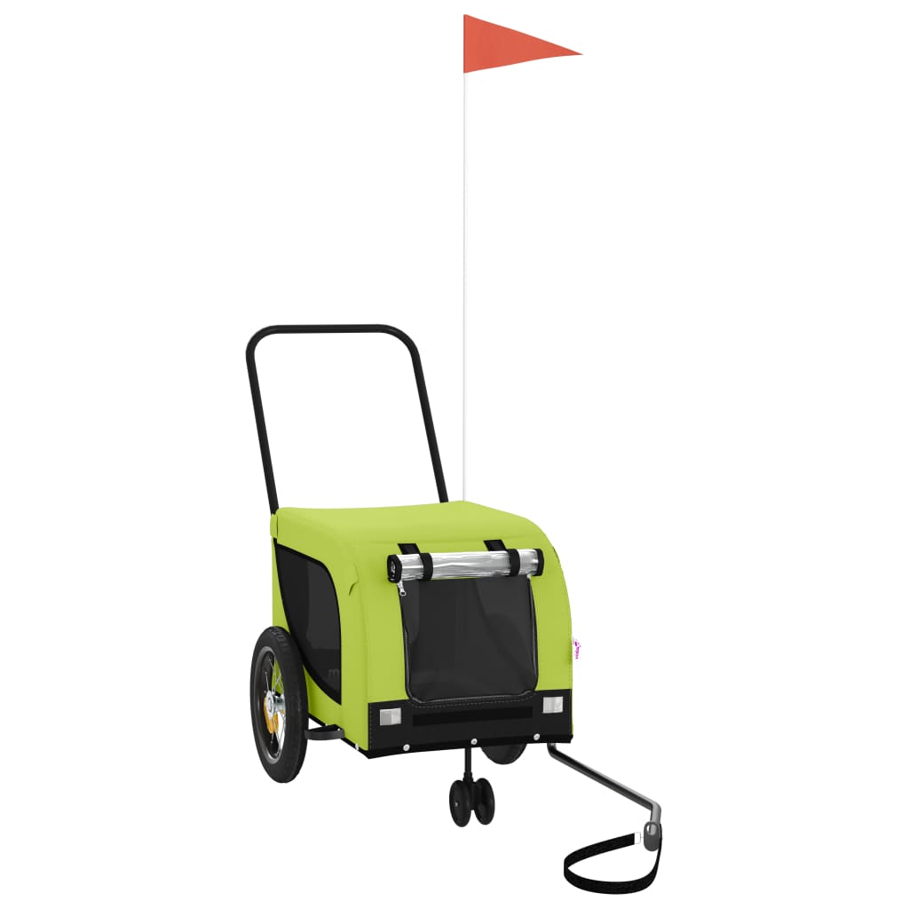 Hondenfietstrailer oxford stof en ijzer groen en zwart is nu te koop bij PeponiXL, paradijselijk wonen!
