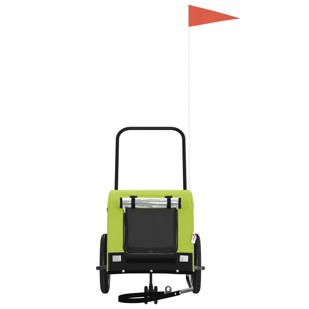 Hondenfietstrailer oxford stof en ijzer groen en zwart is nu te koop bij PeponiXL, paradijselijk wonen!