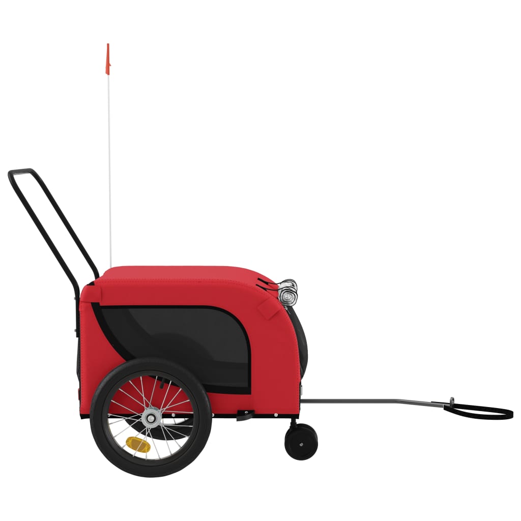 Hondenfietstrailer oxford stof en ijzer rood en zwart is nu te koop bij PeponiXL, paradijselijk wonen!