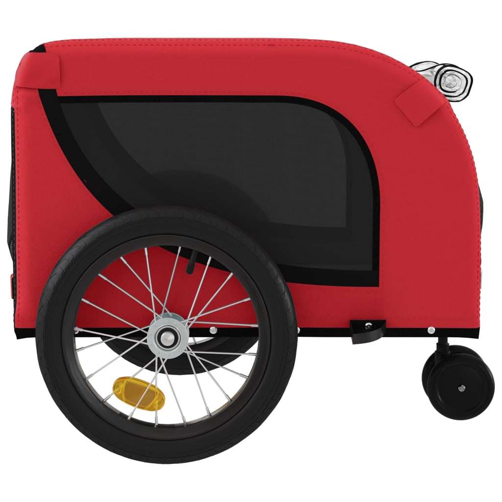 Hondenfietstrailer oxford stof en ijzer rood en zwart is nu te koop bij PeponiXL, paradijselijk wonen!