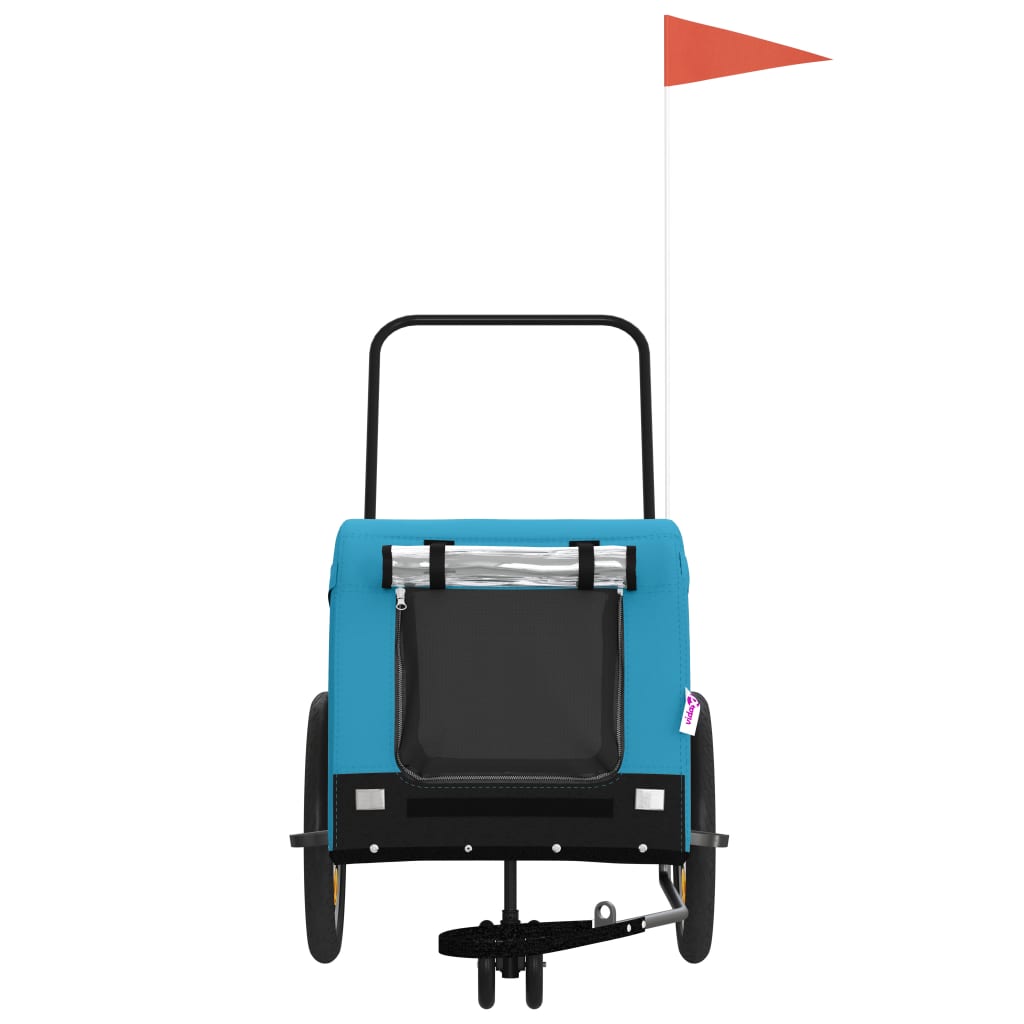 Hondenfietstrailer oxford stof en ijzer blauw en zwart is nu te koop bij PeponiXL, paradijselijk wonen!