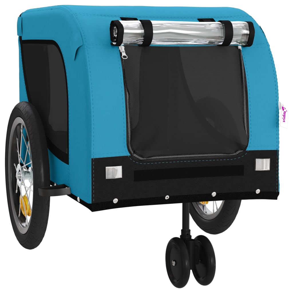 Hondenfietstrailer oxford stof en ijzer blauw en zwart is nu te koop bij PeponiXL, paradijselijk wonen!